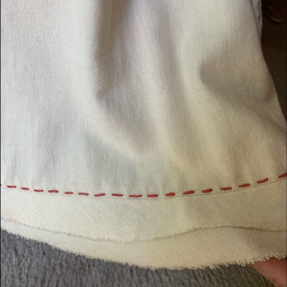 ANTHRO SWEET LINEN EMBROIDERED DRESS W POCKETS - Picture 8 of 8